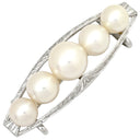 ミキモト MIKIMOTO あこやパール 帯どめ パールホワイト×ホワイトゴールド K14WG パール アクセサリー MIKIMOTO 帯留 5P 5粒 真珠 アコヤ 和彫り 和装小物