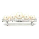 ミキモト MIKIMOTO あこやパール 帯どめ パールホワイト×ホワイトゴールド K14WG パール アクセサリー MIKIMOTO 帯留 5P 5粒 真珠 アコヤ 和彫り 和装小物