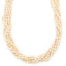 タサキ TASAKI 6連 パール セミロング パールホワイト×イエローゴールド K14YG パール ネックレス TASAKI 14K 真珠 ライスパール バロック 6重 多連 マチネサイズ