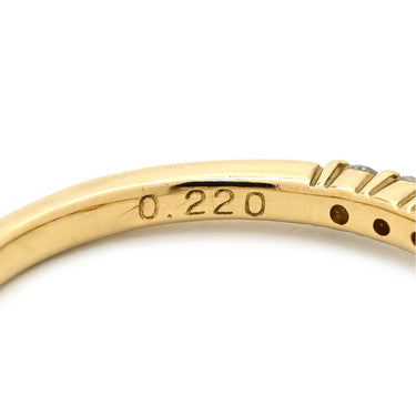 4℃ 4℃ ダイヤモンド イエローゴールド K18YG ダイヤモンド ブルーダイヤモンド リング 指輪 18K 750 YG 一文字 1Pブルーダイヤ 10号