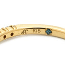 4℃ 4℃ ダイヤモンド イエローゴールド K18YG ダイヤモンド ブルーダイヤモンド リング 指輪 18K 750 YG 一文字 1Pブルーダイヤ 10号