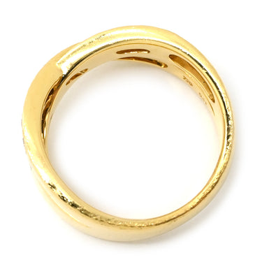 タサキ TASAKI ダイヤ シェル デザインリング ホワイト×イエローゴールド K18YG ダイヤモンド シェル リング 指輪 TASAKI Au750 18K 18金 YG 11号