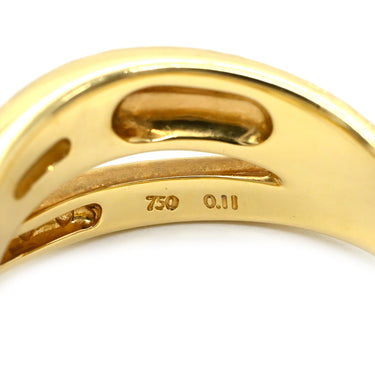 タサキ TASAKI ダイヤ シェル デザインリング ホワイト×イエローゴールド K18YG ダイヤモンド シェル リング 指輪 TASAKI Au750 18K 18金 YG 11号