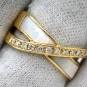 タサキ TASAKI ダイヤ シェル デザインリング ホワイト×イエローゴールド K18YG ダイヤモンド シェル リング 指輪 TASAKI Au750 18K 18金 YG 11号