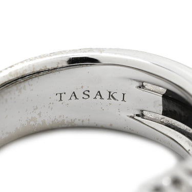 タサキ TASAKI ダイヤ オニキス デザインリング ブラック×ホワイトゴールド K18WG オニキス ダイヤモンド リング 指輪 TASAKI Au750 18K 18金 WG 10.5号