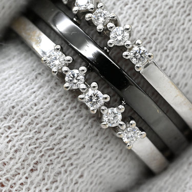 タサキ TASAKI ダイヤ オニキス デザインリング ブラック×ホワイトゴールド K18WG オニキス ダイヤモンド リング 指輪 TASAKI Au750 18K 18金 WG 10.5号