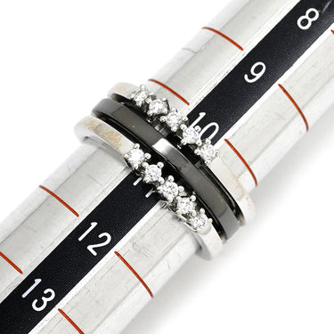 タサキ TASAKI ダイヤ オニキス デザインリング ブラック×ホワイトゴールド K18WG オニキス ダイヤモンド リング 指輪 TASAKI Au750 18K 18金 WG 10.5号