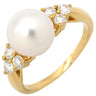 ミキモト MIKIMOTO パール ダイヤ パールホワイトXイエローゴールド K18YG パール ダイヤモンド リング 指輪 MIKIMOTO 18K 750YG 11.5号