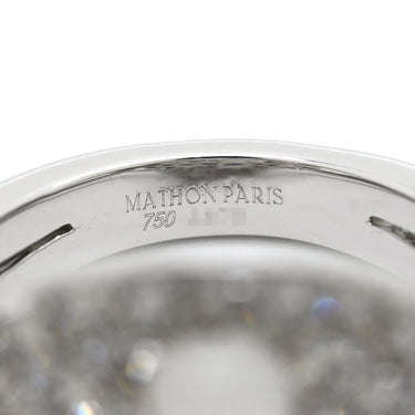 マットン MATHON ルフレ PM ホワイトゴールド K18WG ダイヤモンド ムーンストーン リング 指輪 MATHON Au750 18K ダイヤモンド ムーンストーン 9.5号