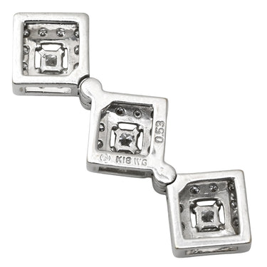 タサキ TASAKI ダイヤ 3連 ホワイトゴールド K18WG ダイヤモンド ペンダントトップ TASAKI Au750 18K WG ネックレストップ スクエア 2WAY