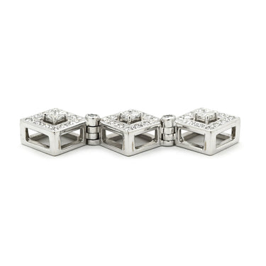 タサキ TASAKI ダイヤ 3連 ホワイトゴールド K18WG ダイヤモンド ペンダントトップ TASAKI Au750 18K WG ネックレストップ スクエア 2WAY