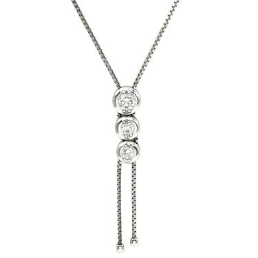 タサキ TASAKI トリロジー ホワイトゴールド K18WG ダイヤモンド ネックレス TASAKI ダイヤ 0.56ct 3石 3粒 Au K18 750WG