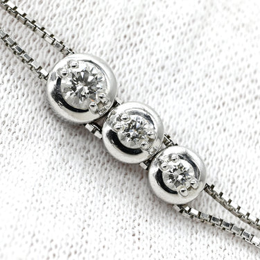 タサキ TASAKI トリロジー ホワイトゴールド K18WG ダイヤモンド ネックレス TASAKI ダイヤ 0.56ct 3石 3粒 Au K18 750WG