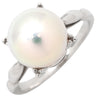 ミキモト MIKIMOTO パール 9.5mm プラチナシルバー Pt900 パール リング 指輪 MIKIMOTO プラチナ 真珠 1粒 1石 11号
