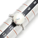 ミキモト MIKIMOTO パール 9.5mm プラチナシルバー Pt900 パール リング 指輪 MIKIMOTO プラチナ 真珠 1粒 1石 11号