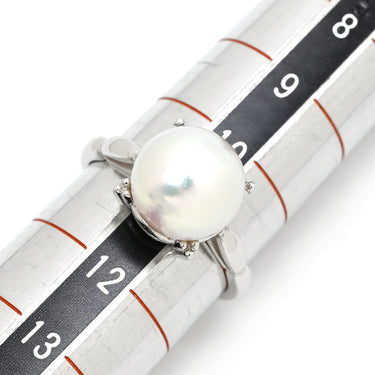 ミキモト MIKIMOTO パール 9.5mm プラチナシルバー Pt900 パール リング 指輪 MIKIMOTO プラチナ 真珠 1粒 1石 11号
