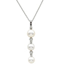 タサキ TASAKI パール 3連 ホワイトゴールド K18WG パール ダイヤモンド ネックレス TASAKI ダイヤ ドロップ スウィング