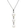 タサキ TASAKI パール 3連 ホワイトゴールド K18WG パール ダイヤモンド ネックレス TASAKI ダイヤ ドロップ スウィング