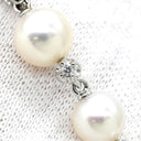 タサキ TASAKI パール 3連 ホワイトゴールド K18WG パール ダイヤモンド ネックレス TASAKI ダイヤ ドロップ スウィング
