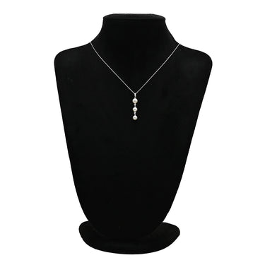 タサキ TASAKI パール 3連 ホワイトゴールド K18WG パール ダイヤモンド ネックレス TASAKI ダイヤ ドロップ スウィング