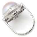タサキ TASAKI マベパール パールグレー×ホワイトゴールド K14WG パール リング 指輪 TASAKI 真珠 大粒 ハーフパールシェイプ 14K WG オーロラ系 8号