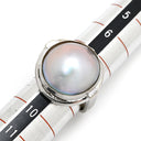 タサキ TASAKI マベパール パールグレー×ホワイトゴールド K14WG パール リング 指輪 TASAKI 真珠 大粒 ハーフパールシェイプ 14K WG オーロラ系 8号