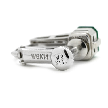 ノンブランド NON BRAND エメラルド ダイヤモンド グリーン×プラチナシルバー×ホワイトゴールド Pt900 K14WG エメラルド ダイヤモンド イヤリング Pt900 プラチナ K14WG Au585 コンビ 両耳用 ネジバネ式