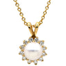 ティファニー Tiffany & Co パール ダイヤ ペンダント イエローゴールド K18YG パール ダイヤモンド ネックレス 18K 750 YG T&Co. フラワーモチーフ
