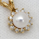 ティファニー Tiffany & Co パール ダイヤ ペンダント イエローゴールド K18YG パール ダイヤモンド ネックレス 18K 750 YG T&Co. フラワーモチーフ