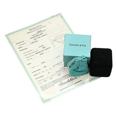ティファニー Tiffany & Co ソリティア ダイヤリング プラチナシルバー Pt950 ダイヤモンド リング 指輪 T＆Co. 一粒 1P 立爪 0.46ct プラチナ950 11号