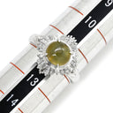 ノンブランド NON BRAND クリソベリル キャッツアイ 2.04ct ダイヤモンド イエローグリーン×プラチナシルバー Pt900 クリソベリルキャッツアイ ダイヤモンド リング 指輪 緑黄色 猫目石 プラチナ Pm900 テーパーダイヤ 12号