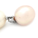 タサキ TASAKI 3連パール ダイヤ パールホワイト×ホワイトゴールド K18WG パール ダイヤモンド ペンダントトップ 白 ピンク 18K 750 WG ドロップ スウィング ネックレストップ オーバルシェイプ