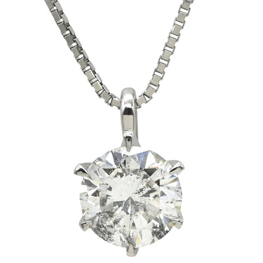 ノンブランド NON BRAND ダイヤモンド 1.823ct ペンダント プラチナシルバー Pt900 ダイヤモンド PT850(チェーン) ネックレス 1粒 1石 大粒 ラウンドブリリアントカット