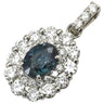 ノンブランド NON BRAND アレキサンドライト 0.555ct ダイヤモンド ブルー×プラチナシルバー Pt950 アレキサンドライト ダイヤモンド ペンダントトップ 青 オーバルミックスカット ネックレストップ