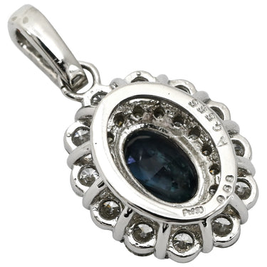 ノンブランド NON BRAND アレキサンドライト 0.555ct ダイヤモンド ブルー×プラチナシルバー Pt950 アレキサンドライト ダイヤモンド ペンダントトップ 青 オーバルミックスカット ネックレストップ