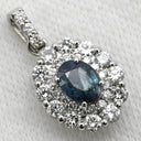 ノンブランド NON BRAND アレキサンドライト 0.555ct ダイヤモンド ブルー×プラチナシルバー Pt950 アレキサンドライト ダイヤモンド ペンダントトップ 青 オーバルミックスカット ネックレストップ