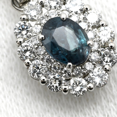 ノンブランド NON BRAND アレキサンドライト 0.555ct ダイヤモンド ブルー×プラチナシルバー Pt950 アレキサンドライト ダイヤモンド ペンダントトップ 青 オーバルミックスカット ネックレストップ