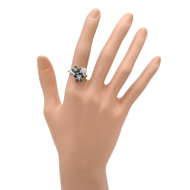 タサキ TASAKI アレキサンドライト ダイヤモンドリング ブルー×プラチナシルバー Pt900 ダイヤモンド アレキサンドライト リング 指輪 青 Pt900 フラワーモチーフ 11号