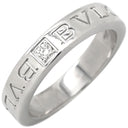 ブルガリ BVLGARI ブルガリブルガリ ダブルロゴ ホワイトゴールド K18WG ダイヤモンド リング 指輪 18K 750AU 1Pダイヤモンド 12号