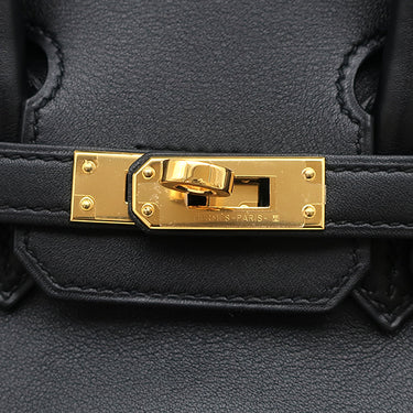 エルメス HERMES バーキン 25 ブラック ヴォースイフト ハンドバッグ ゴールド金具 黒