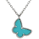 ヴァンクリーフアーペル Van Cleef & Arpels スウィート アルハンブラ パピヨン VCARF80500 ブルー×ホワイトゴールド K18WG ターコイズ ネックレス Au750 18K WG ターコイズ VCA