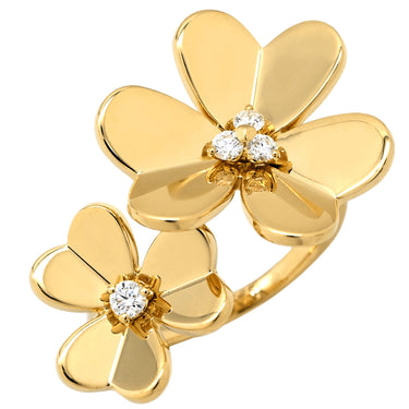 ヴァンクリーフアーペル Van Cleef & Arpels フリヴォル アントレ レ ドア VCARPJMD00 イエローゴールド K18YG ダイヤモンド #59(JP19) リング 指輪 フラワー 4Pダイヤ 20号