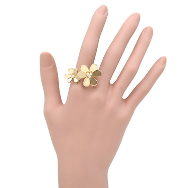 ヴァンクリーフアーペル Van Cleef & Arpels フリヴォル アントレ レ ドア VCARPJMD00 イエローゴールド K18YG ダイヤモンド #59(JP19) リング 指輪 フラワー 4Pダイヤ 20号