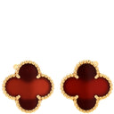 ヴァンクリーフアーペル Van Cleef & Arpels ヴィンテージ アルハンブラ VCARD40400 レッド×イエローゴールド K18YG カーネリアン ピアス 赤 750 18K 18金 カーネリアン 紅玉髄