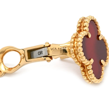 ヴァンクリーフアーペル Van Cleef & Arpels ヴィンテージ アルハンブラ VCARD40400 レッド×イエローゴールド K18YG カーネリアン ピアス 赤 750 18K 18金 カーネリアン 紅玉髄