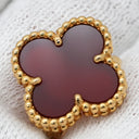 ヴァンクリーフアーペル Van Cleef & Arpels ヴィンテージ アルハンブラ VCARD40400 レッド×イエローゴールド K18YG カーネリアン ピアス 赤 750 18K 18金 カーネリアン 紅玉髄