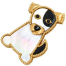 ヴァンクリーフアーペル Van Cleef & Arpels ラッキーアニマルズ ドッグ クリップ VCARP2AU00 パールホワイト×ブラック×イエローゴールド K18YG オニキス マザーオブパール ブローチ Au750 シェル オニキス