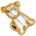 ヴァンクリーフアーペル Van Cleef & Arpels ラッキーアニマルズ ドッグ クリップ VCARP2AU00 パールホワイト×ブラック×イエローゴールド K18YG オニキス マザーオブパール ブローチ Au750 シェル オニキス