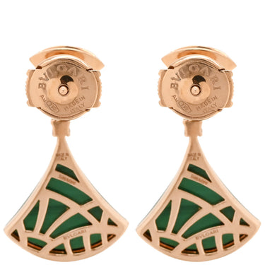 ブルガリ Bvlgari ディーヴァ ドリーム グリーン×ピンクゴールド K18PG ダイヤモンド マラカイト ピアス 18K 750PG 18金 マラカイト 1Pダイヤ