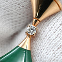 ブルガリ Bvlgari ディーヴァ ドリーム グリーン×ピンクゴールド K18PG ダイヤモンド マラカイト ピアス 18K 750PG 18金 マラカイト 1Pダイヤ